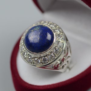 Natural Lapis Lazuli Women Ring Sterling Silver 925 Handmade Blue Lapis Ring Afghanistan Lajward Ring Lapis Handmade Solitaire Lapis Ring