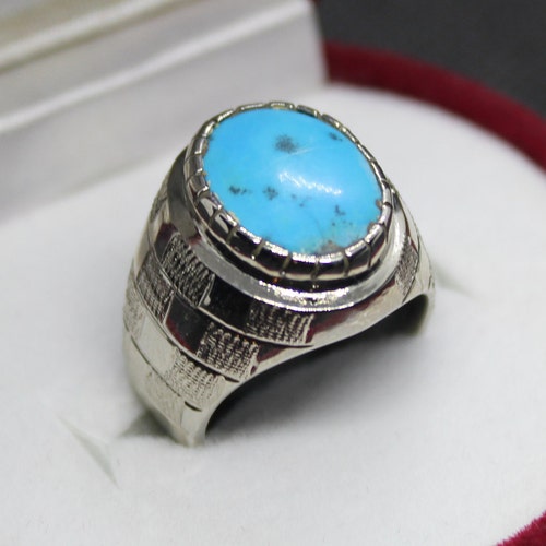 Natural Neshapuri Feroza Men Ring Real Turquoise Ring Nature of outlets Feroza Ring Rare Feroza Ring Turquoise Ring Firoza Handmade Men Ring