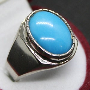 Hombres y mujeres Natural Neshapuri Feroza Anillo Firoza Anillo Plata de ley 925 Anillo hecho a mano Feroza Anillo sin calentar Anillo turquesa sin tratar