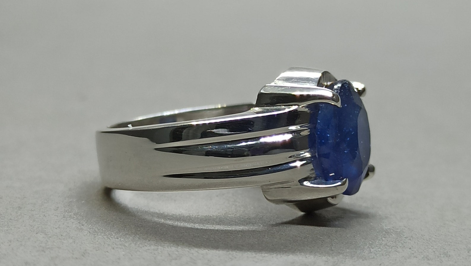 Mens Ceylon Royal Blue Sapphire Elegant Ring Sterling Silver | Etsy