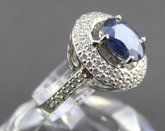 Blue Sapphire Ring: Sterling Silver 925 Handmade Gemstone Ring