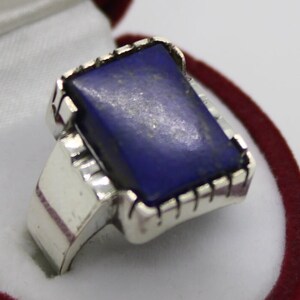 Natürlicher Lapis Lazuli Herrenring: Handgefertigtes Sterling Silber 925