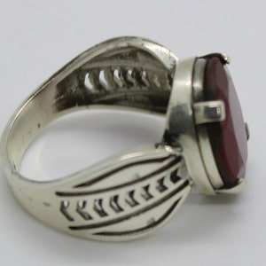 Elegant Design Ruby Ring Sterling Silver 925 Ring Mens Ruby Mens Ring Yaqut Ring Handmade Ruby Rubin Ring Yakoot Ring Statement Yaqoot Ring image 9