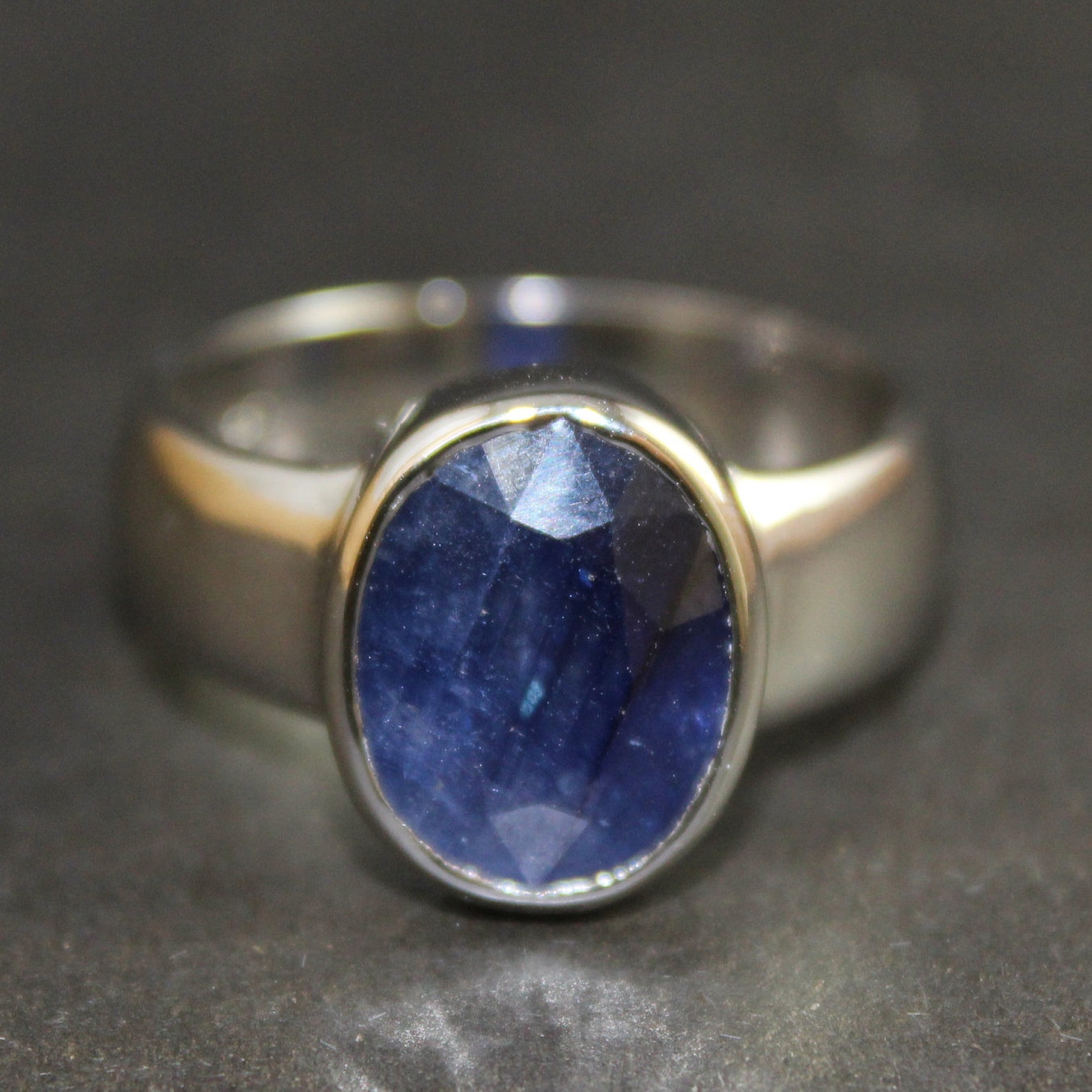 Natural Royal Deep Blue Sapphire Mens Ring Sterling Silver 925 - Etsy UK