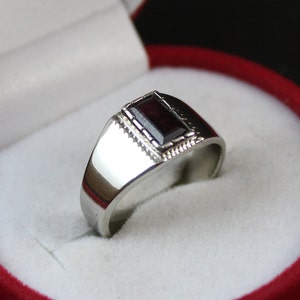 Natural Brazilian Garnet Dark Deep Red Oval Cut Garnet Deep Dark Red Garnet Stone Handmade Ring 925 Sterling Silver