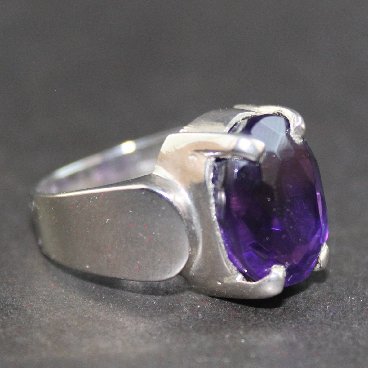 Deep Purple Zircon Full Diamond Open Ring – Ziss Gems