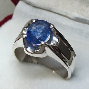 Anello da uomo con zaffiro blu di Ceylon da 2,7 ct taglio ovale naturale Anello in argento sterling 925 con zaffiro Anello Neelam Anello con gemma blu Anello fatto a mano con zaffiro