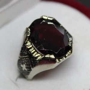 Natural Garnet Dark Deep Red Oval Cut Garnet Deep Dark Red Garnet Stone Handmade Ring 925 Sterling Silver