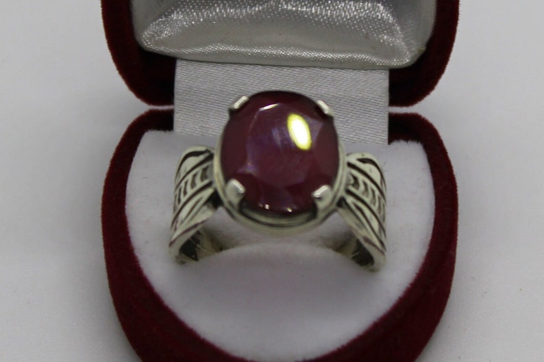 Elegant Design Ruby Ring Sterling Silver 925 Ring Mens Ruby Mens Ring Yaqut Ring Handmade Ruby Rubin Ring Yakoot Ring Statement Yaqoot Ring image 2