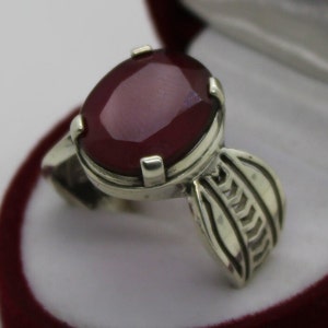 Elegant Design Ruby Ring Sterling Silver 925 Ring Mens Ruby Mens Ring Yaqut Ring Handmade Ruby Rubin Ring Yakoot Ring Statement Yaqoot Ring image 3