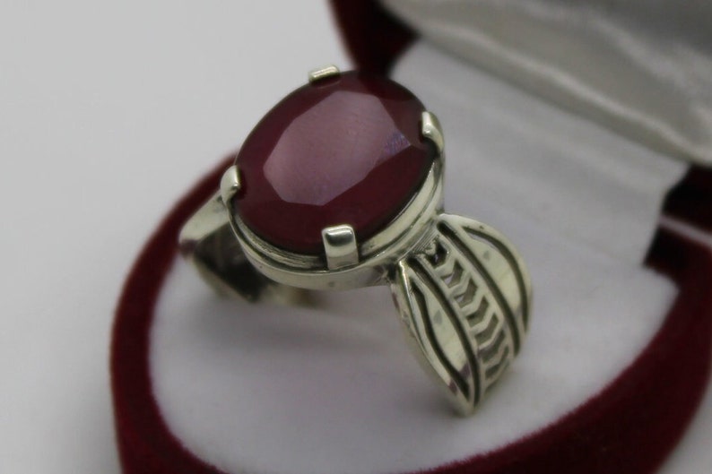 Elegant Design Ruby Ring Sterling Silver 925 Ring Mens Ruby Mens Ring Yaqut Ring Handmade Ruby Rubin Ring Yakoot Ring Statement Yaqoot Ring image 3