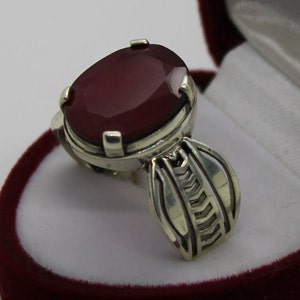 Elegant Design Ruby Ring Sterling Silver 925 Ring Mens Ruby Mens Ring Yaqut Ring Handmade Ruby Rubin Ring Yakoot Ring Statement Yaqoot Ring image 5