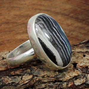 Yeovapi Jasper Sterling Silver Ring: Handmade Zebra Gemstone