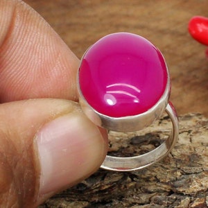 Handmade Queen Chalcedony Ring: 925 Sterling Silver Band