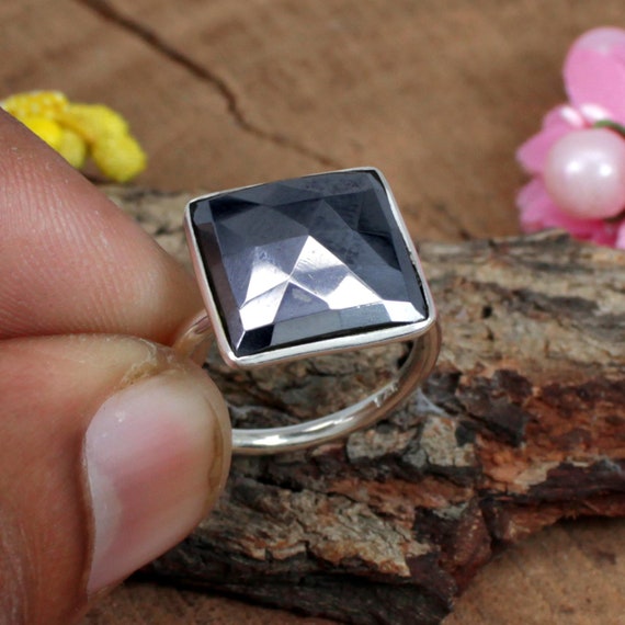 Black stone square ring deals