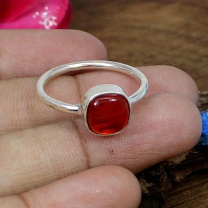 Mandarin Garnet Ring,Minimalist Ring,Handmade 925 Sterling Silver Ring,Anniversary Ring,Semiprecious Ring,Statement Ring,Ring For Gift