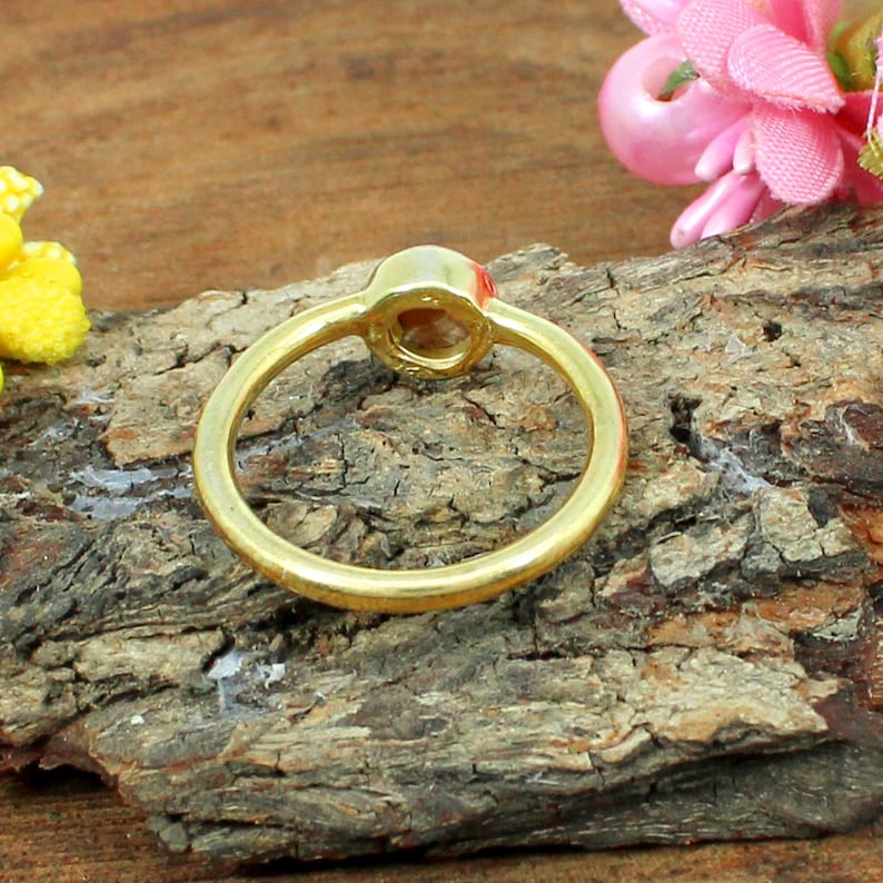 Rhodochrosite Ring Boho Pink Stone Ring Small Stone Ring Gold Plated Ring Gemstone Rings,Rhodochrosite Gemstone Sterling Silver Ring