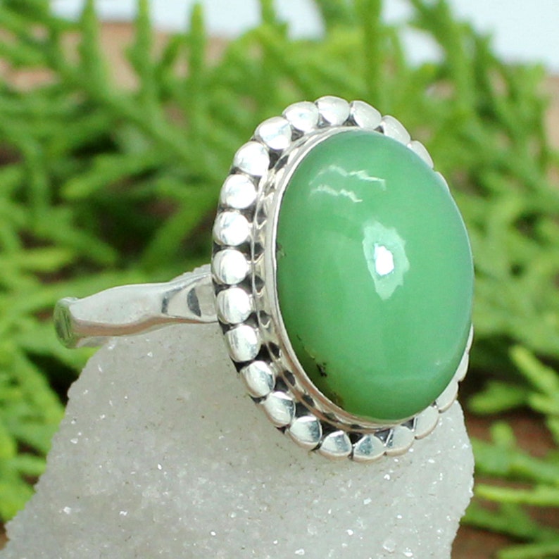 925 Sterling Silver Jewelry Details about Chrysoprase Handmade Natural Gemstone Ring 3.95 Ct 925 Sterling Silver Jewelry Details about Chrysoprase Handmade Natural Gemstone Ring 3.95 Ct