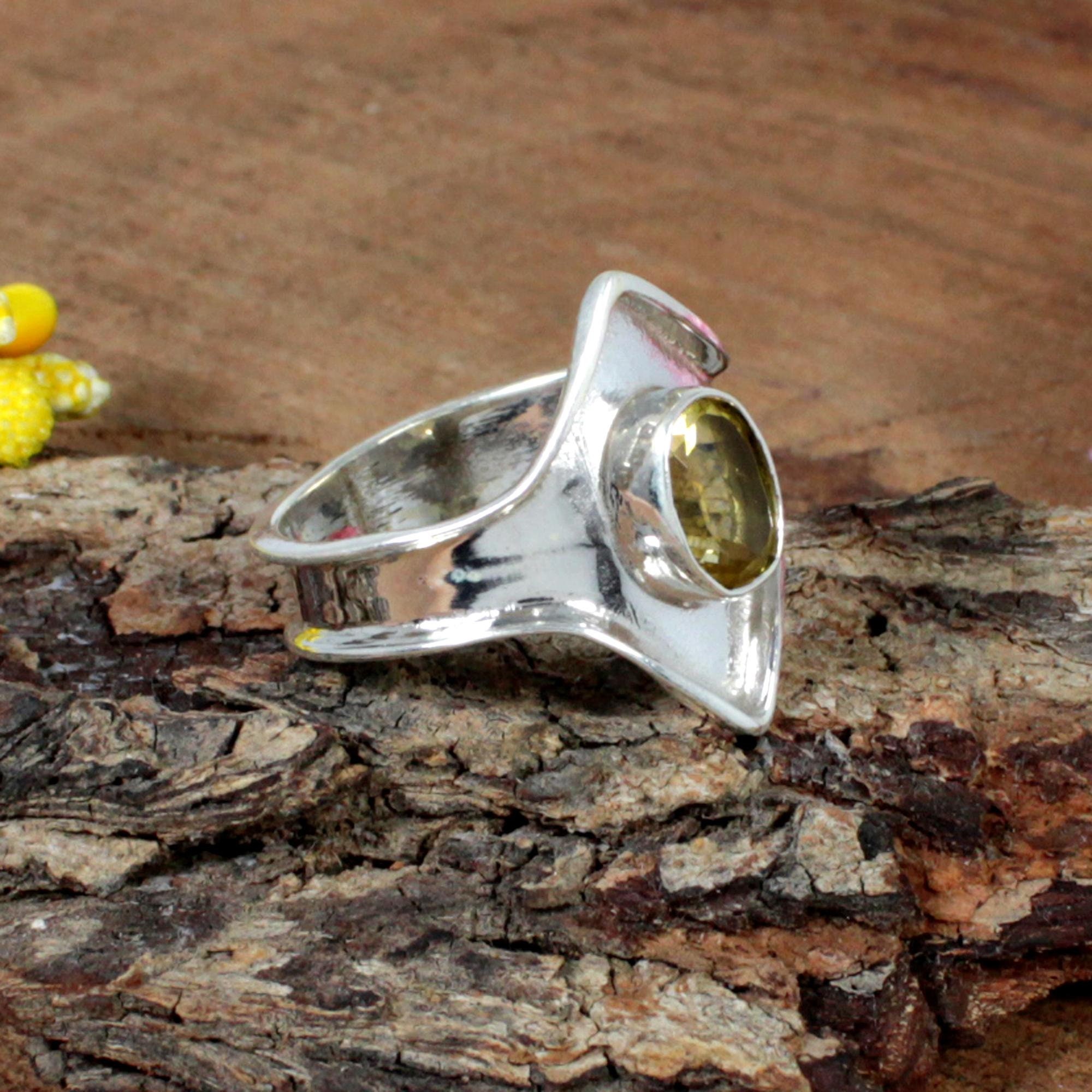 Citrine Ring, Sterling Silver Ring, Yellow Stone, Silver Designer Ring,  Wide Band Ring, Oval Ring, Handmade, Statement, Gypsy,citrine Quartz - Etsy