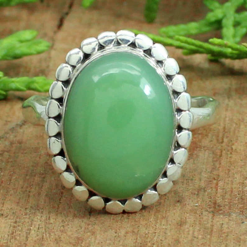 925 Sterling Silver Jewelry Details about Chrysoprase Handmade Natural Gemstone Ring 3.95 Ct 925 Sterling Silver Jewelry Details about Chrysoprase Handmade Natural Gemstone Ring 3.95 Ct