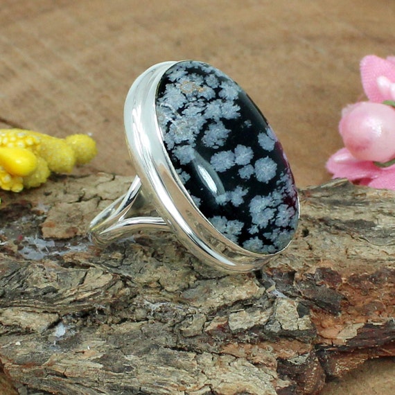 Snowflake deals obsidian ring