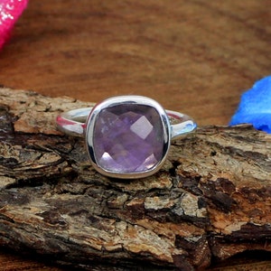 Amethyst Ring- February Birthstone Ring ,Amethyst Gemstone Jewelry, 925 Sterling Silver Ring,Silver Christmas Gift,Ring For Gift,Lovely Ring