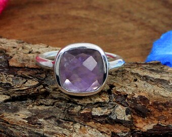 Amethyst Ring- February Birthstone Ring ,Amethyst Gemstone Jewelry, 925 Sterling Silver Ring,Silver Christmas Gift,Ring For Gift,Lovely Ring