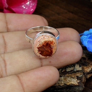 Handmade Mexican Fire Opal Ring: Sterling Silver Cabochon Jewelry