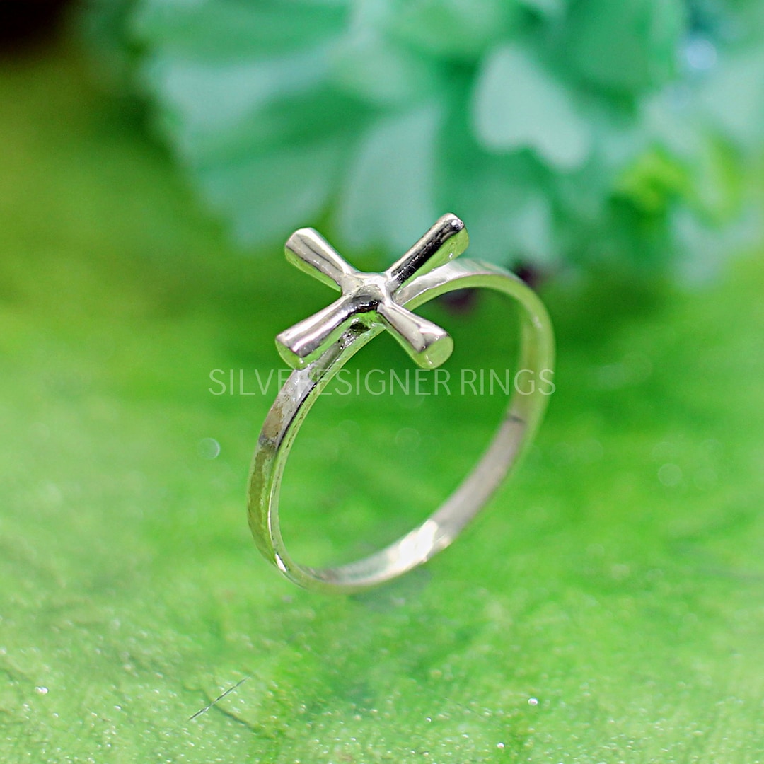 Cross Sterling Silver Ring Christian Rings Dainty Ring Minimalist Rings
