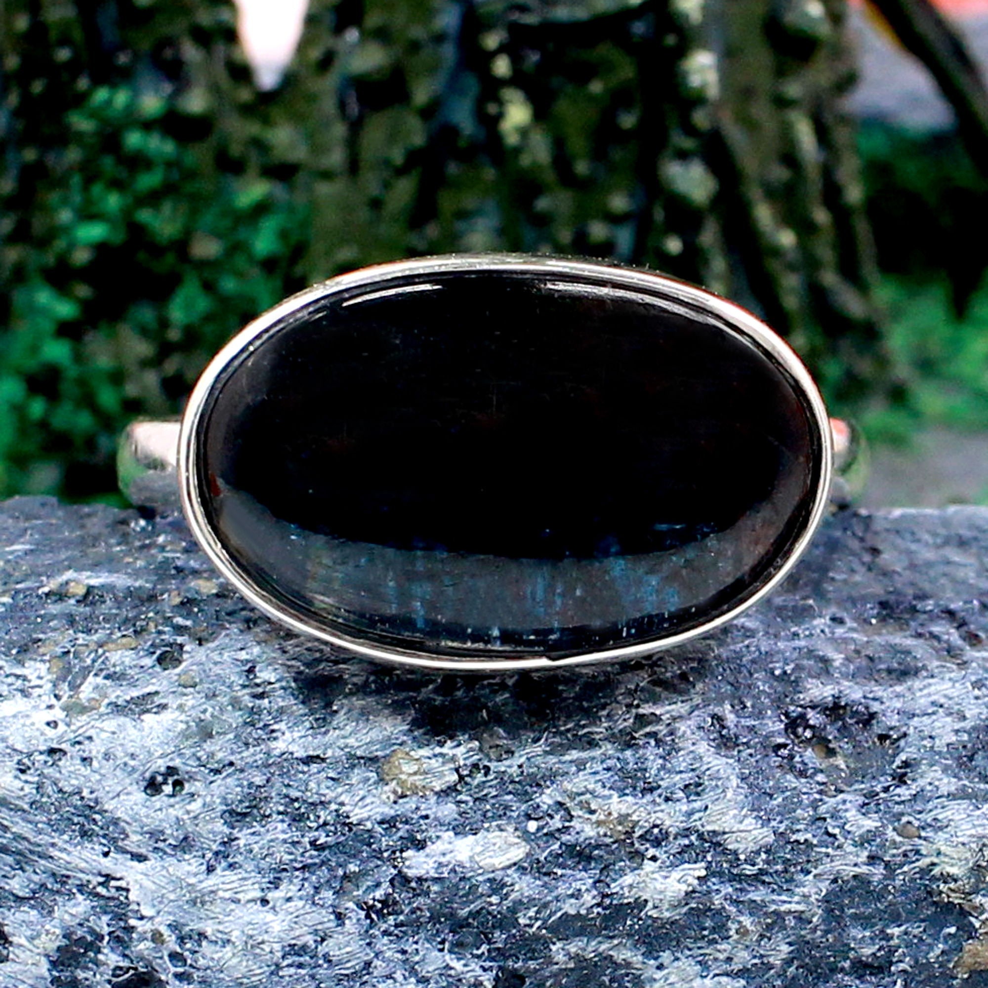 天然鉱石 ハンドメイド　リング　アメリカ購入  6号 Natural Kyanite Stone Ring - Oval Gemstone Ring