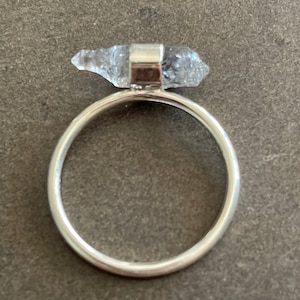 Herkimer-diamantenring, 925 sterlingzilveren ring, ruwe potloodring, Herkimer-ring, cadeau voor haar, zilveren kerstcadeau, natuurlijk zilveren sieraden