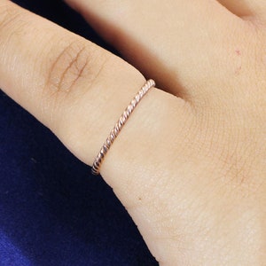 Handmade Sterling Silver Twist Rope Band Ring: Stacking Ring