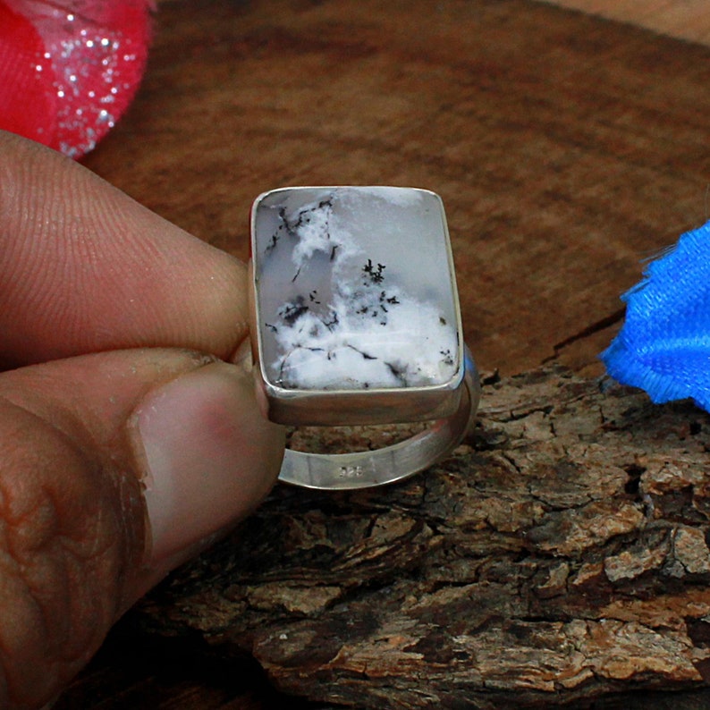 Christmas Silver Gift 925 Sterling Silver Ring,Dendritic Opal Silver Jewelry,Designer Handmade Ring Dendritic Opal Ring Handmade Ring