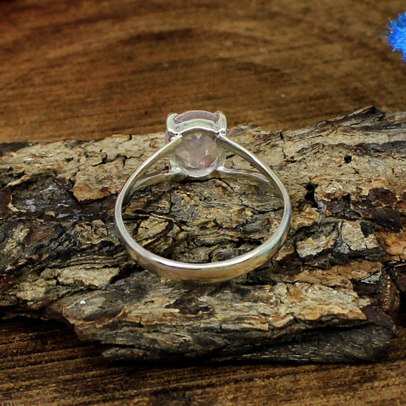 Rose Quartz Ring,Rose Quartz Gemstone Gemstone Ring Pink Ring Love Ring,Engagement Ring 925 Sterling Silver Prong Ring Minimalist Ring