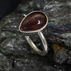 Natural Pink Tourmaline Silver Ring - Tourmaline Jewelry - Semiprecious Ring- Pink Stone Ring - Birthstone Ring - Libra Zodiac Ring