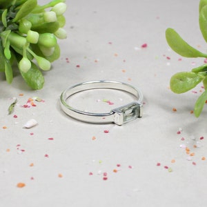 Green Amethyst Sterling Silver Ring: Handmade Gemstone Jewelry
