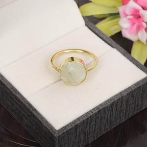Handgemachter Aqua Cracker Glasring: 925 Sterling Silber, Runder Stein