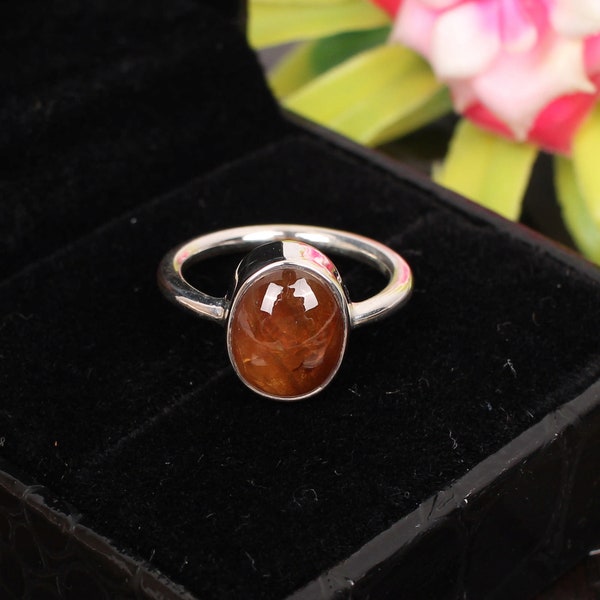 Brown Tourmaline Ring, Gemstone Ring, Sterling Silver Ring, Handcrafted Silver Ring, Genuine Gemstone Silver Ring, Tourmaline Ring