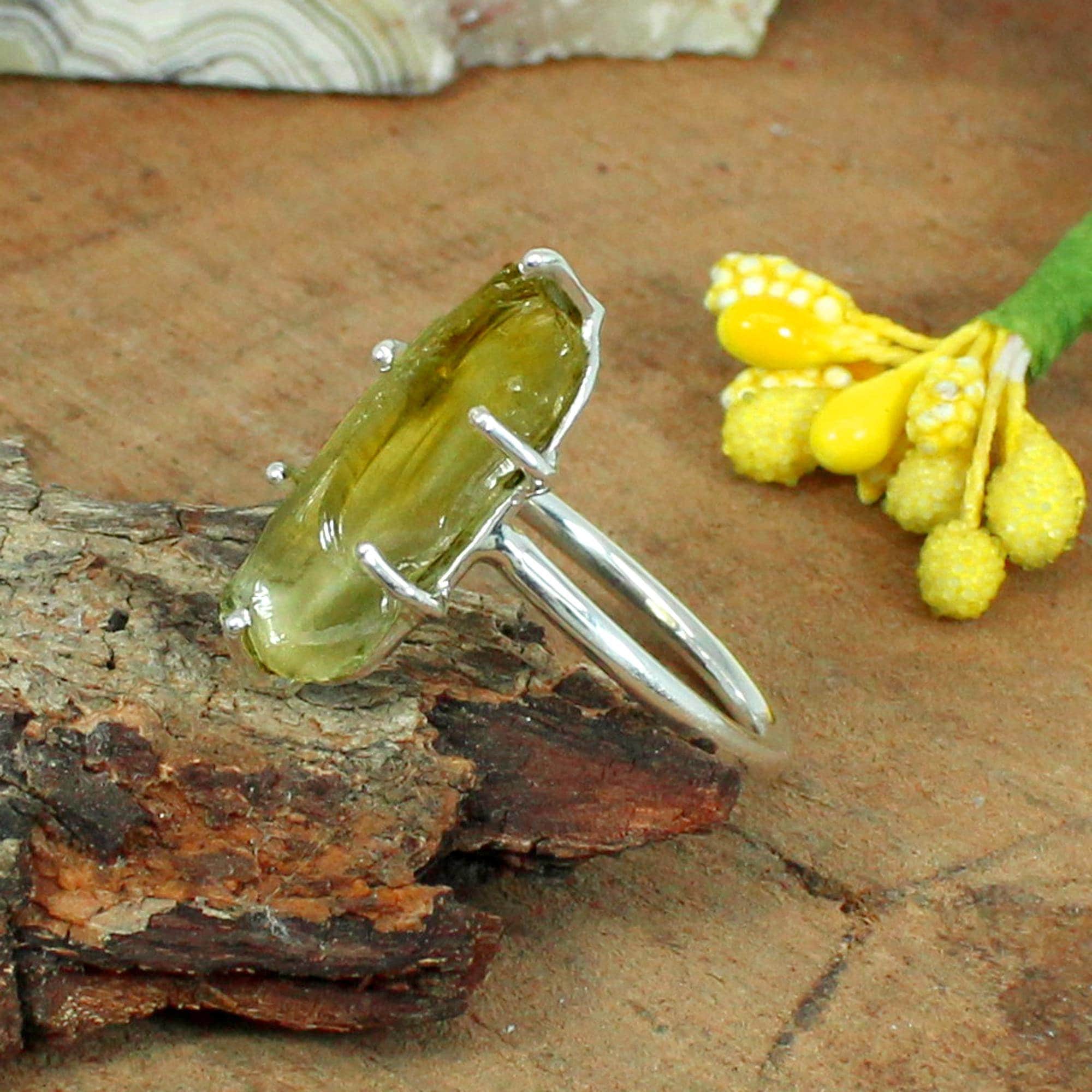 Citrine Ring Sterling SilverCitrine Rough GemstoneNovember | Etsy