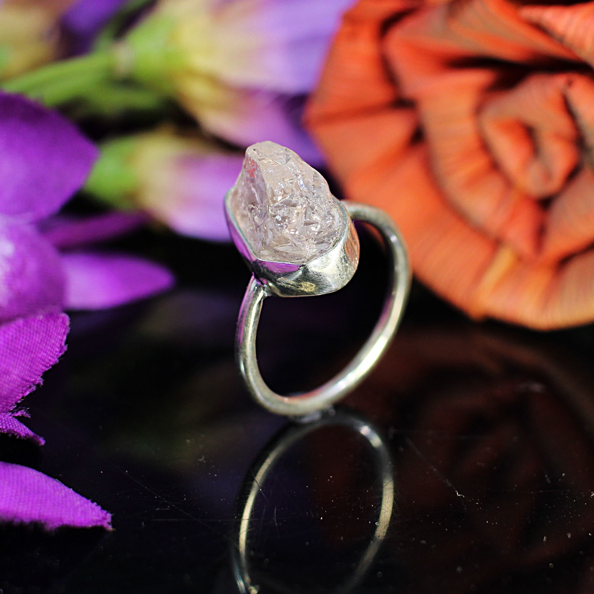 Pendentif Main Morganite, Argent 925, Forme Larme, Pierre Naturelle, Fabrication Inde