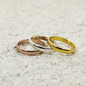 925 Sterling Silver Comfort Fit Wedding Band - Handmade Stacking Ring