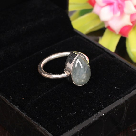 Grey Tourmaline Ring Handmade Silver Ring Grey Stone Ring Sterling Silver Ring Gemstone Silver Ring Natural Tourmaline Ring Etsy