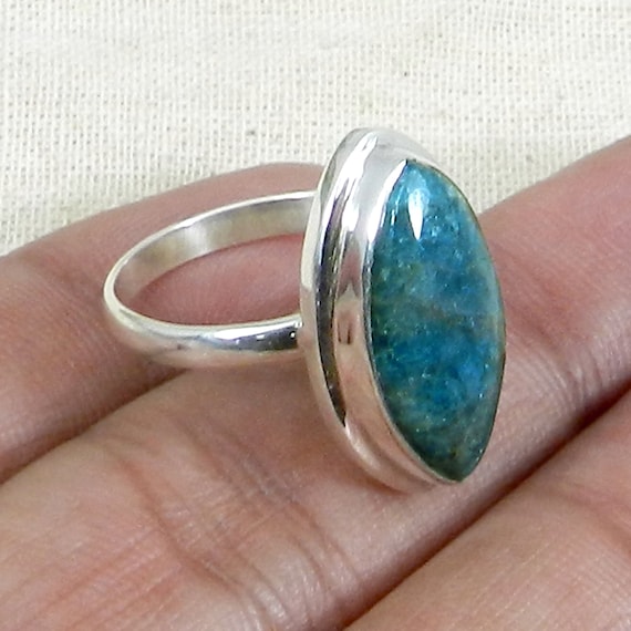 Apatite Women Ring 925 Silver Ring Raw Apatite Natural Apatite Ring Gemstone Ring