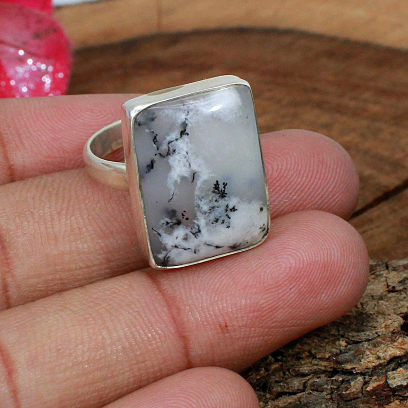 Christmas Silver Gift 925 Sterling Silver Ring,Dendritic Opal Silver Jewelry,Designer Handmade Ring Dendritic Opal Ring Handmade Ring