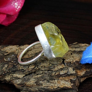 Natural Lemon Topaz Ring,Prong Ring,Lemon Topaz Gemstone,Statement Ring,Handmade Ring,Sterling Silver Ring,Men&#39;s Ring,Large Stone Ring