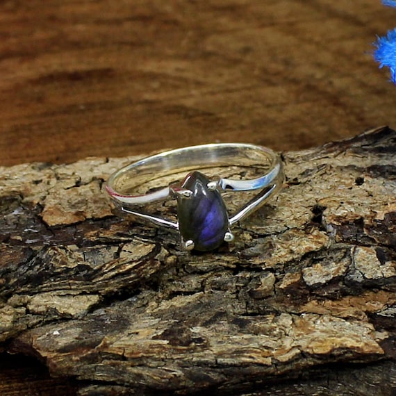 Franki Baker pera goccia iridescente a grade labradorite in argento Sterling 925, lunghezza 4.5 cm : Franki Baker