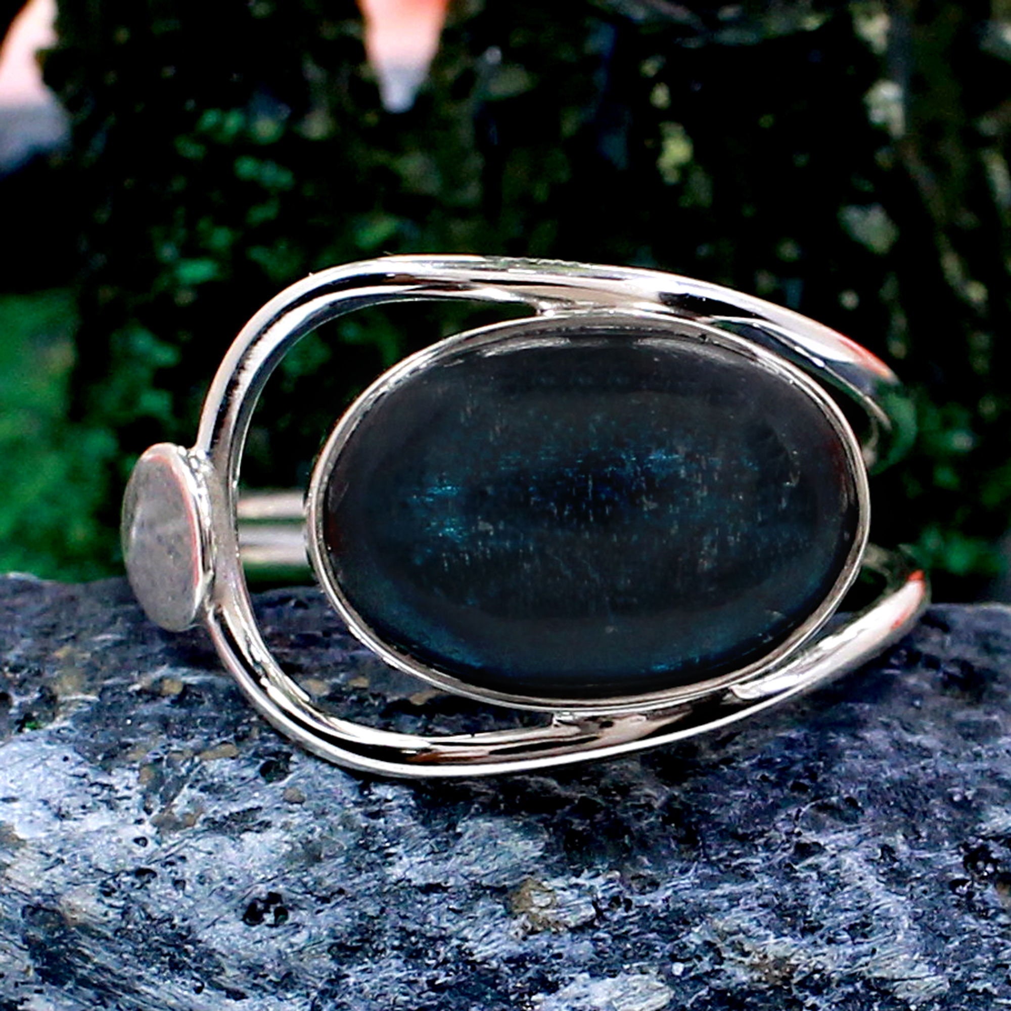 Double Band Natural Kyanite Ring - Handmade Ring - Statement