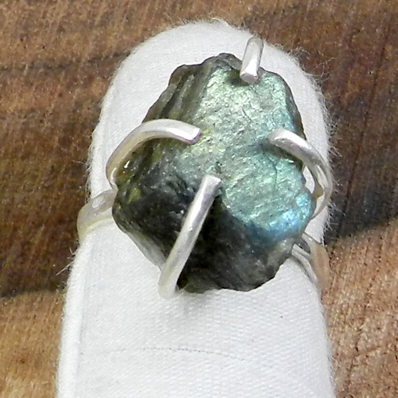 Labradorite Rough Ring,Wedding Ring,Designer Band Silver Designer Rings Labradorite Ring Prong Ring 925 Sterling Silver Ring Rough Ring