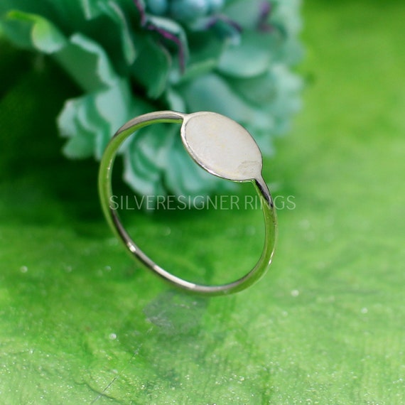 925 Sterling Silver Flat Circle Ring Jewelry Simple Rings Handmade