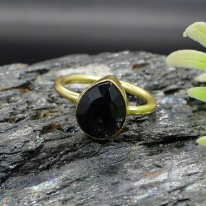 Women Black Onyx Ring- Sterling Silver Ring-Black Onyx Jewelry -Black Onyx Gemstone-Black Stone Ring- Bezel Ring for Women- Birthday Gift